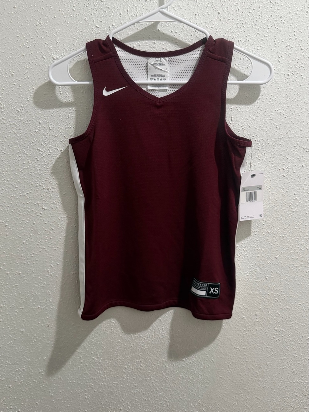 Nike Kids Maroon and White Tank Top